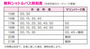 新舞子ビーチフェスティバル花火大会シャトルバス