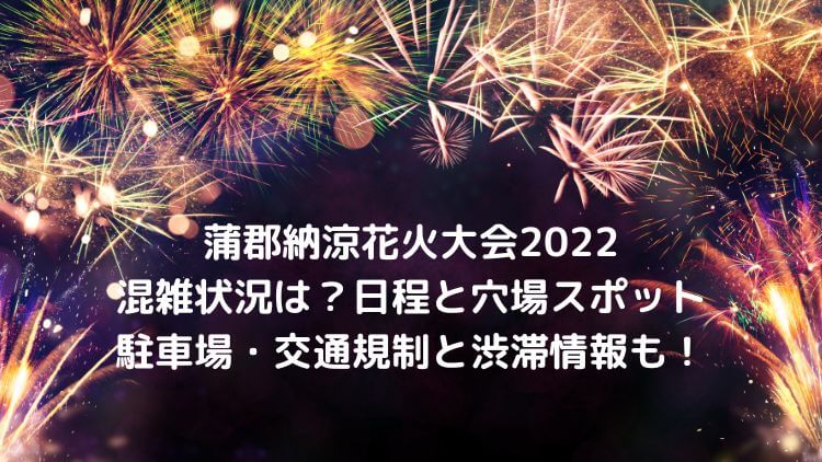 蒲郡まつり納涼花火大会2022の穴場と屋台や駐車場情報を地元民が紹介！