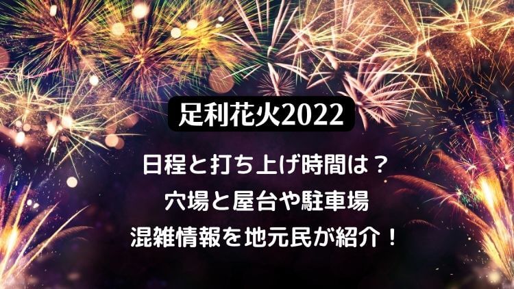 足利花火大会2022の日程は？穴場と屋台や駐車場・混雑情報を地元民が紹介！