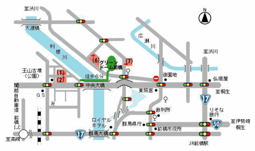 グリーンドーム前橋の駐車場の場所と台数・入り口は