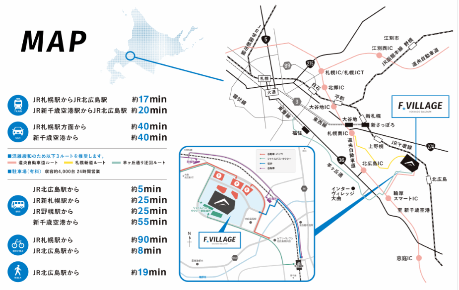 エスコンフィールド北海道へのアクセス方法は