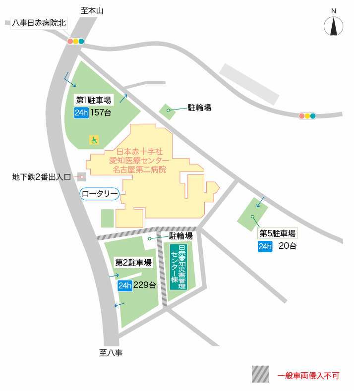 名古屋第二赤十字病院の駐車場