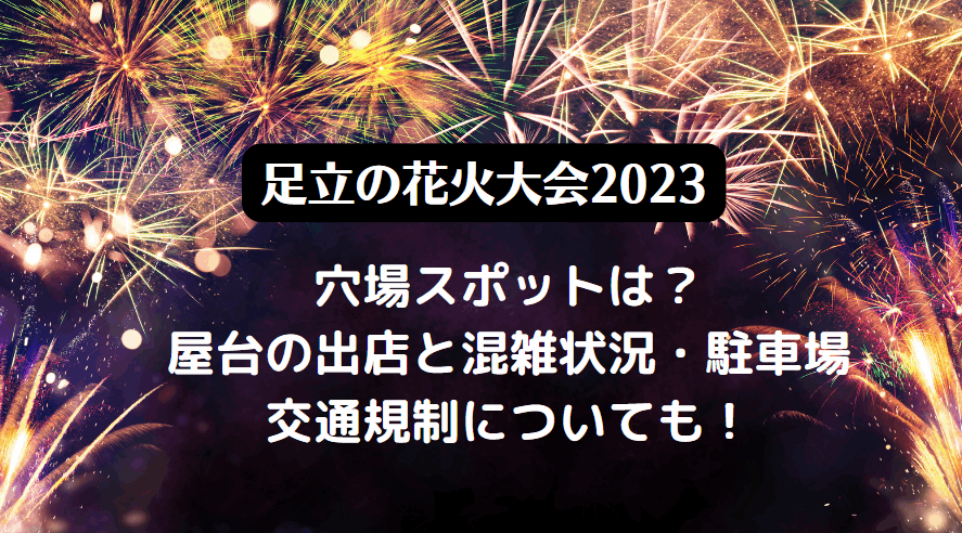 足立の花火大会2023の穴場スポットや屋台の場所は？駐車場･屋台･混雑状況をチェック！