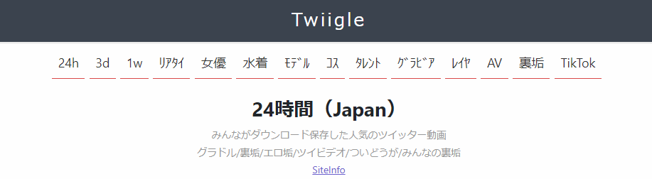 Twitter動画保存ランキングサイト③：TWIIGLE